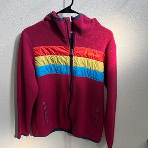 Cotopaxi Fleece Jacket with Red, Yellow, and Blue Accents
